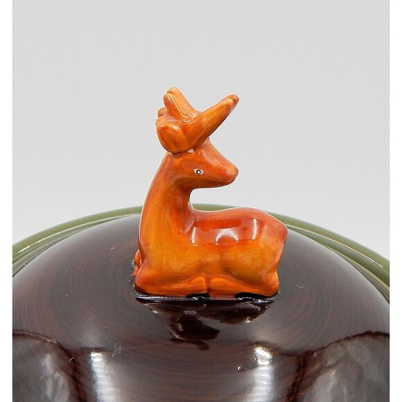 Christmas Ceramic Coffee Tea Pot Deer Finial Silent Night Verse 11 Inch Red - Picture 8 of 11